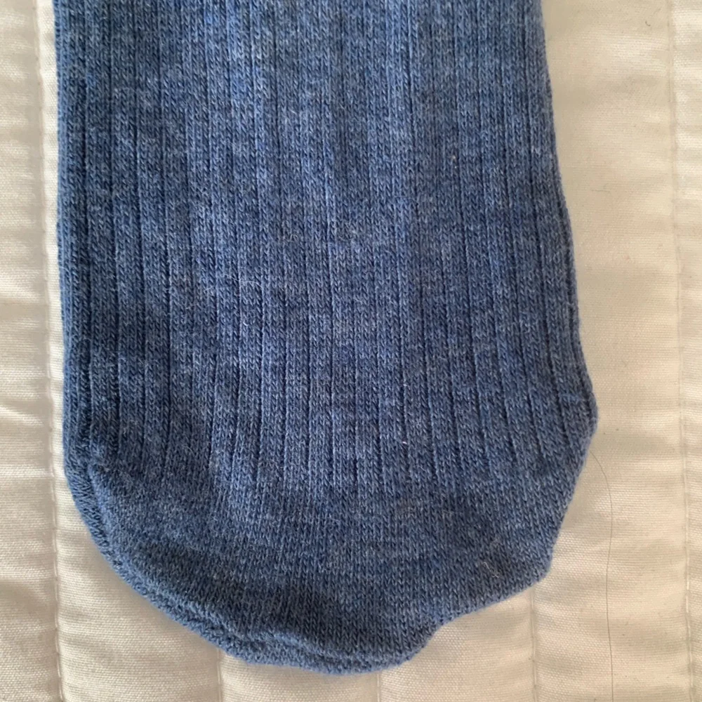 NWOT Tights Girls Size 7 - 10 Blue Ribbed Cotton Stretchy Comfy Warm